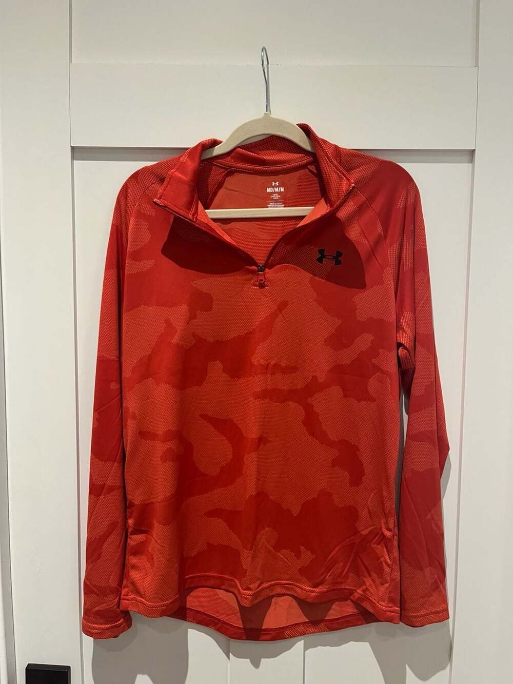 Under Armour Velocity Printed 1/4 Zip Orange Camo Performance Pullover